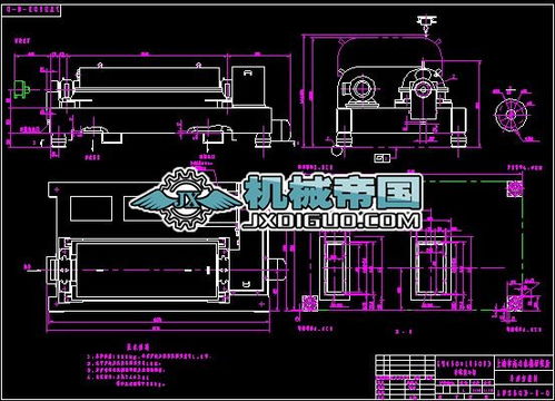 lw350d卧式螺旋沉降离心机外型安装下载 146.90k,dwg格式 机械cad图纸